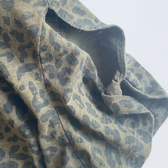 Sanctuary Dress Small So Twisted Green T Shirt Cheetah Print - Picture 6 of 9